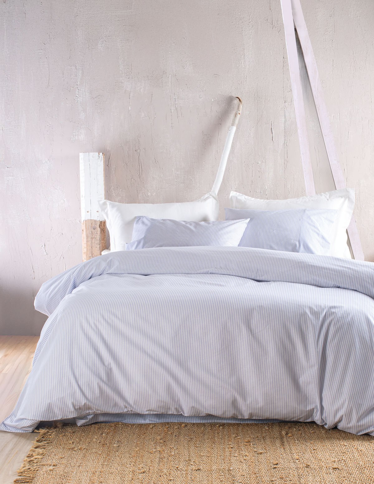 Σετ Σεντόνια King Size 4 Τεμαχίων Rythmos Motiv Γαλαζιο 270x290