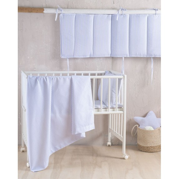 Σετ Σεντόνια Κούνιας 3 Τεμαχίων Rythmos Motiv  Γαλαζιο...