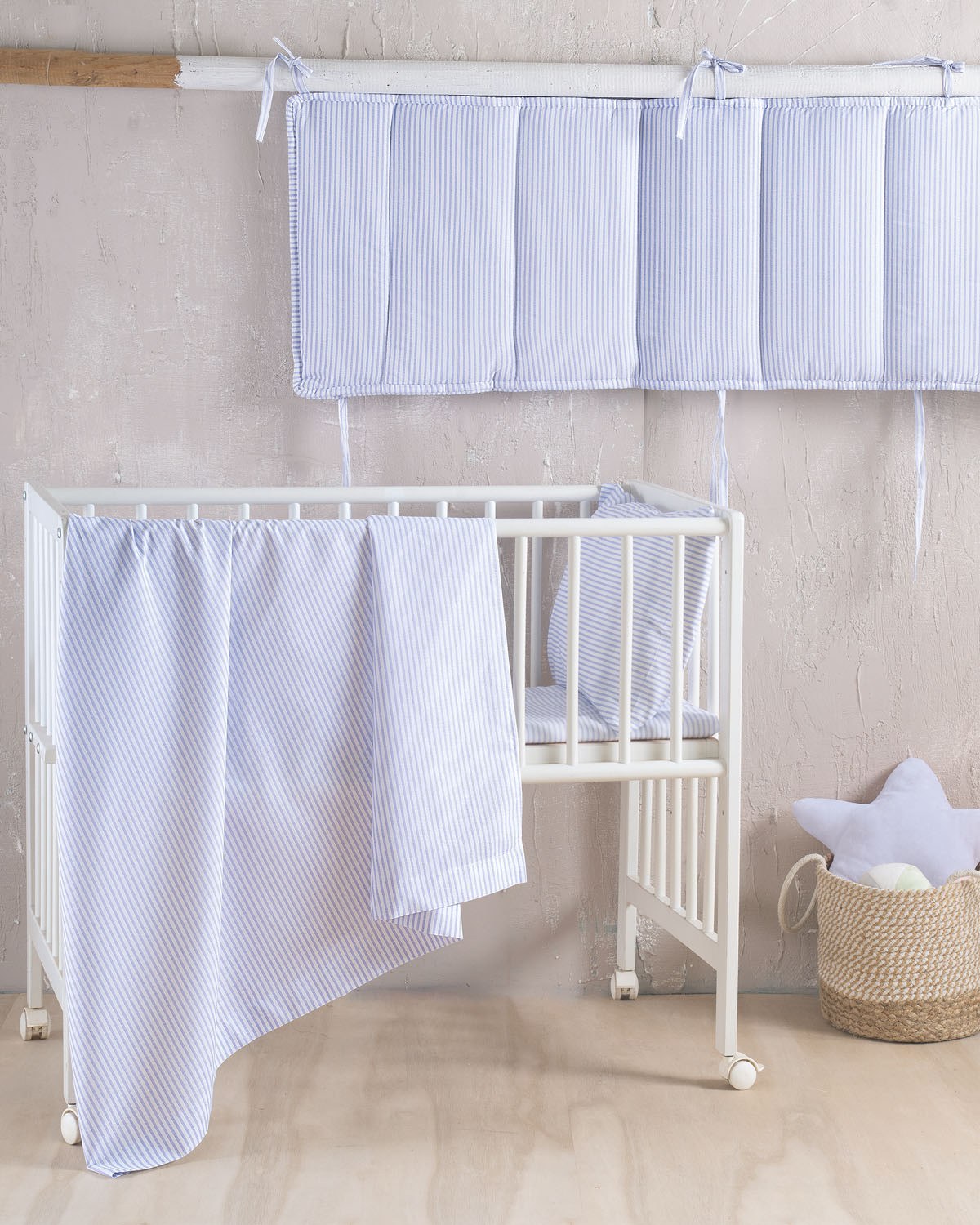 Σετ Σεντόνια Κούνιας 3 Τεμαχίων Rythmos Motiv Γαλαζιο 120x160