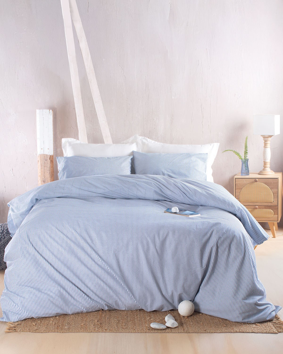 Σετ Παπλωματοθήκη Υπέρδιπλη 3 Τεμαχίων Rythmos Motiv Μπ