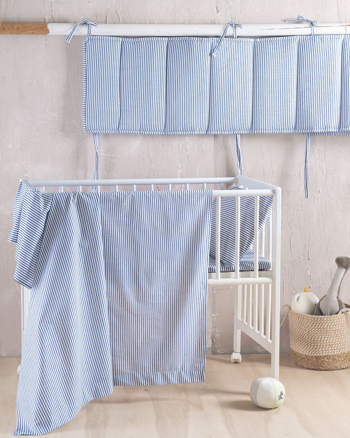 Σετ Σεντόνια Κούνιας 3 Τεμαχίων Rythmos Motiv Μπλε Σκουρο 120x160