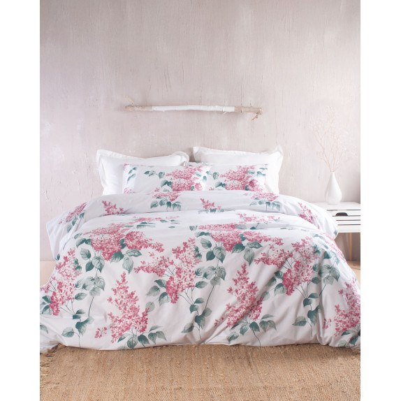 Σετ Σεντόνια King Size 4 Τεμαχίων Rythmos Eve  Ροζ 270x290