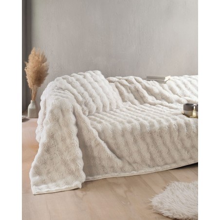 Κουβέρτα Καναπέ Rythmos Rabbit Μπεζ 130x180