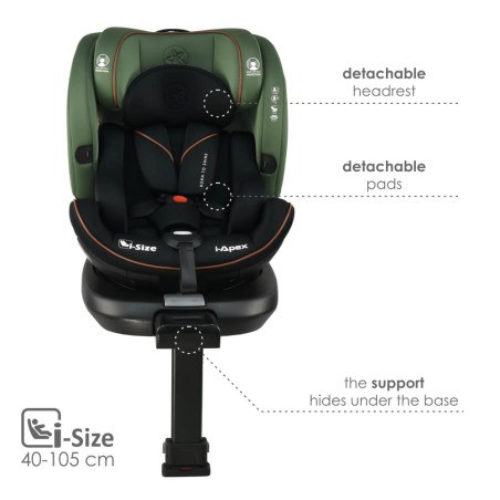 Κάθισμα Αυτοκινήτου Bebe Stars i-Apex i-Size 360° Green 916-176