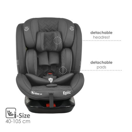 Κάθισμα Αυτοκινήτου  Bebe Stars Epic Isofix i-Size 360° Smoked Grey 921-186