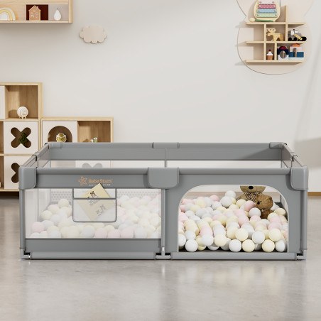 Πάρκο για μωρά ορθογώνιο Bebe Stars 180x200cm Playzen Grey 880-200