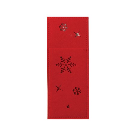 Χριστουγεννιάτικη Θήκη για Μαχαιροπίρουνα Nef-Nef Snow Felt Beige 10x26