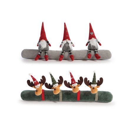 Χριστουγεννιάτικο Διακοσμητικό Στοπ Πόρτας Nef-Nef 4 Reindeer Green 32x90