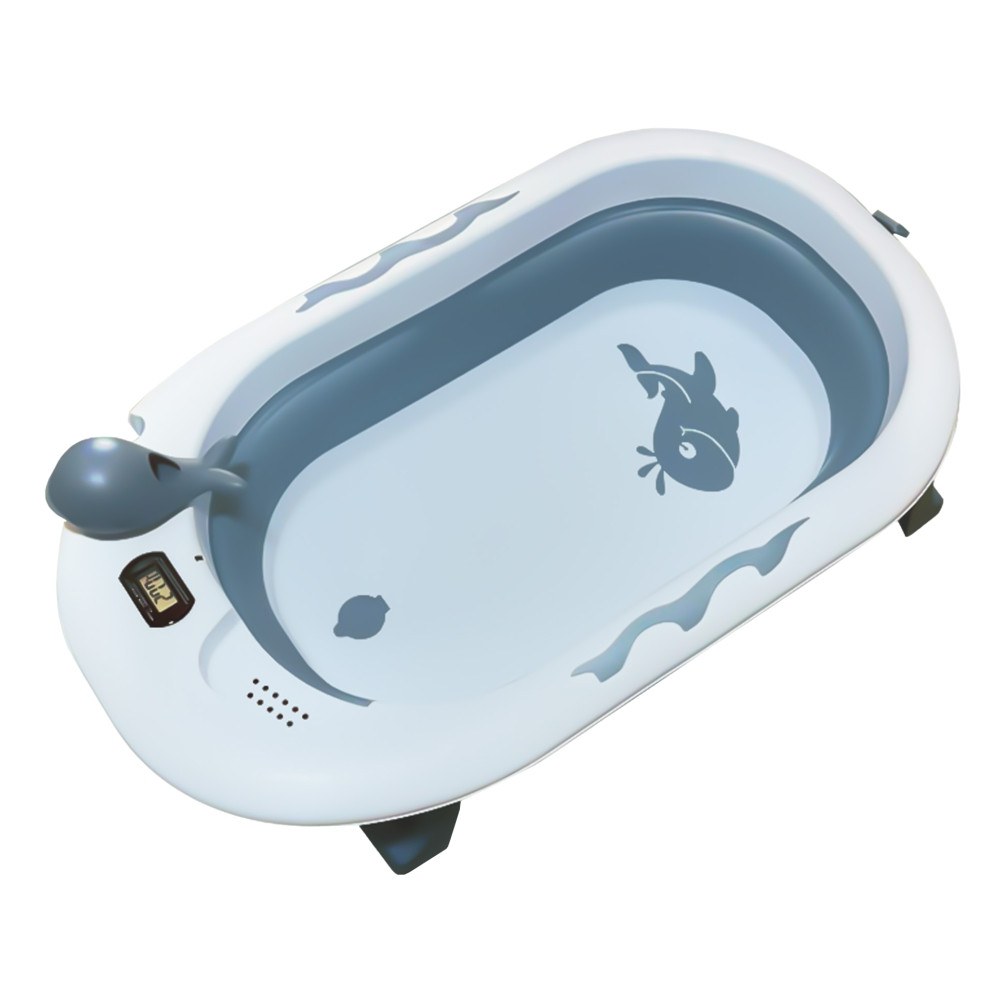 Bebe Stars Μπανιέρα Πτυσσόμενη με Θερμόμετρο Bebe Stars Whale Blue 26-181