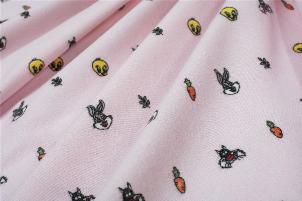 Πάνα Φανέλα bebe Looney Tunes 39 80X80 Pink 100% Cotton Flannel-31211328020