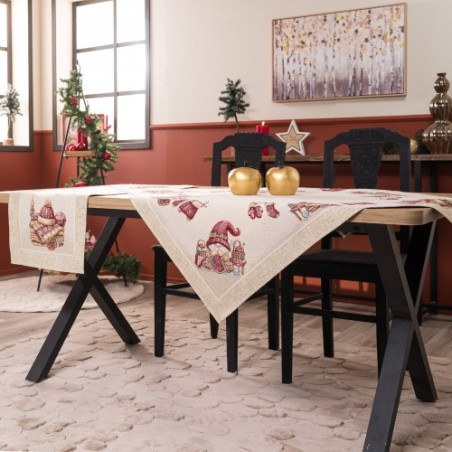 Χριστουγεννιάτικο Καρέ &amp Τραβέρσα Teoran Velbert (Σετ 2τεμ-) - 100x100cm &amp 40x100cm