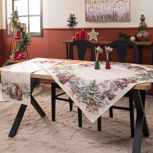 Χριστουγεννιάτικο Καρέ &amp Τραβέρσα Teoran Emden (Σετ 2τεμ-) - 100x100cm &amp 40x100cm