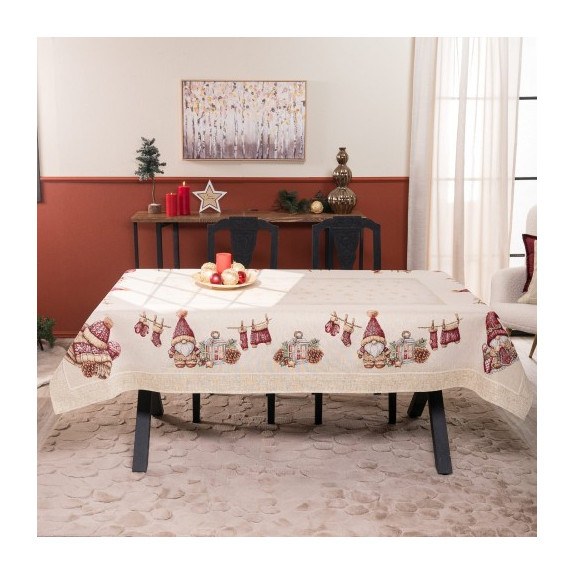 Χριστουγεννιάτικη Τραπεζομάντηλο Teoran Velbert - 140x180cm