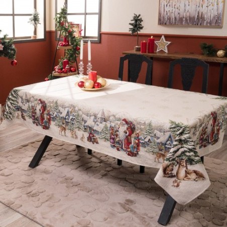 Χριστουγεννιάτικη Τραπεζομάντηλο Teoran Emden - 140x140cm