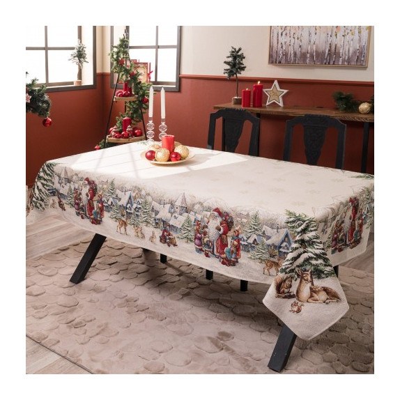 Χριστουγεννιάτικη Τραπεζομάντηλο Teoran Emden - 140x180cm