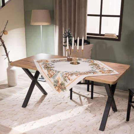 Χριστουγεννιάτικο Καρέ &amp Τραβέρσα Teoran Millstatt (Σετ 2τεμ-) - 100x100cm &amp 40x100cm