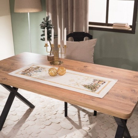 Χριστουγεννιάτικο Καρέ &amp Τραβέρσα Teoran Millstatt (Σετ 2τεμ-) - 100x100cm &amp 40x100cm