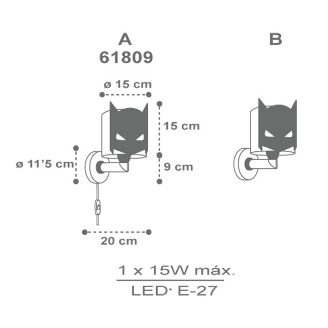 Dark Hero απλίκα τοίχου (61809)