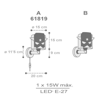 Blue Hero απλίκα τοίχου (61819)