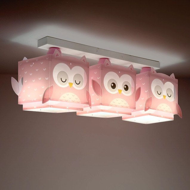 Little Pink Owl τρίφωτο φωτιστικό (64483)
