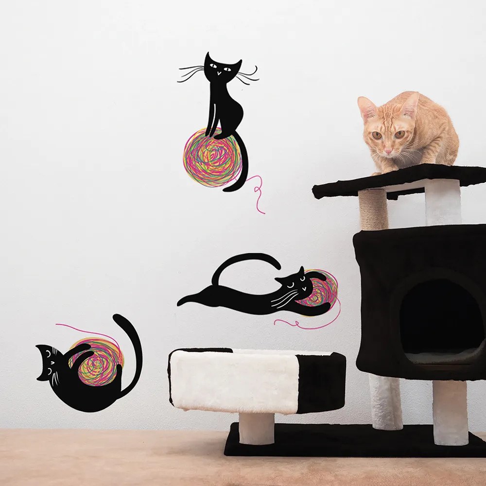 Joyful Cats αυτοκόλλητα τοίχου (54124)