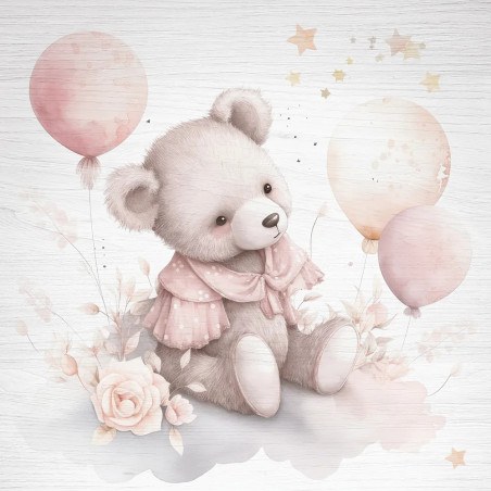 Bear On Clouds ξύλινο κάδρο (21230)