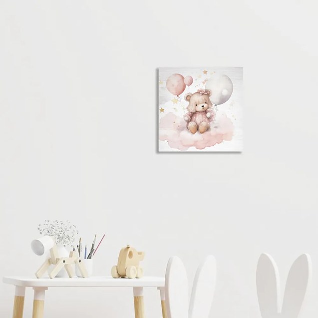 Bear With Baloons ξύλινο κάδρο (21232)