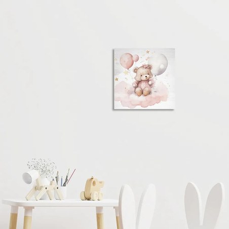 Bear With Baloons ξύλινο κάδρο (21232)