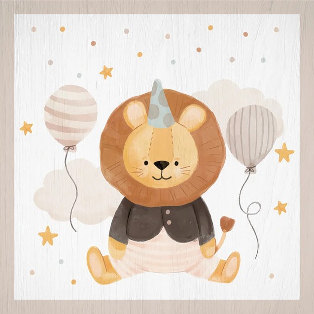 Lion Birthday ξύλινο κάδρο (21239)