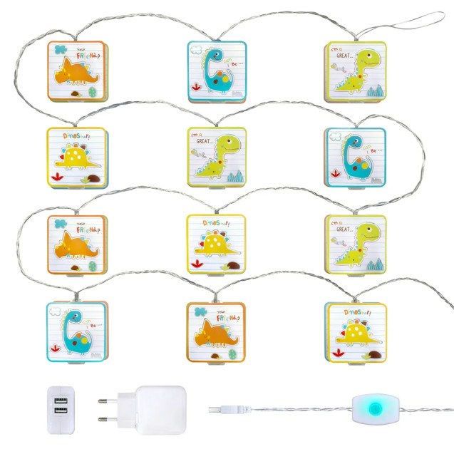 Dinos γιρλάντα παιδικό φωτιστικό (73455)