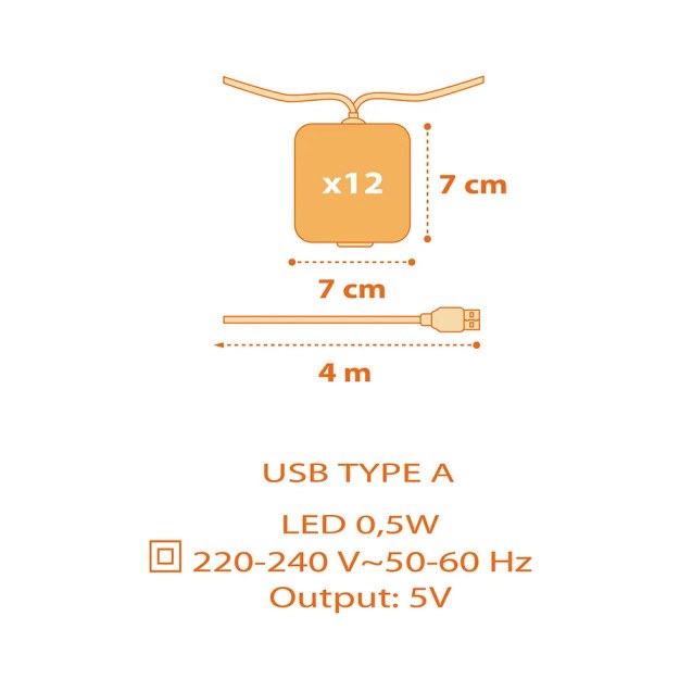 Dinos γιρλάντα παιδικό φωτιστικό (73455)