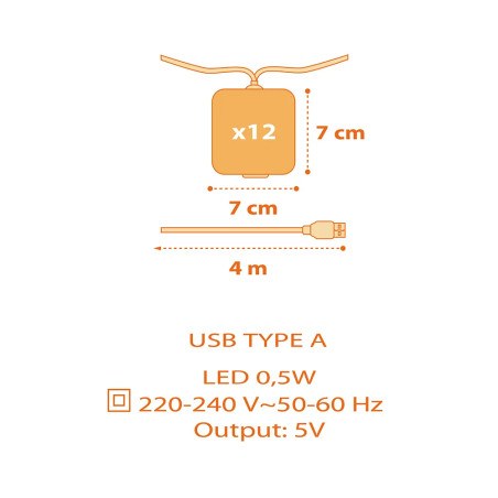 Dinos γιρλάντα παιδικό φωτιστικό (73455)