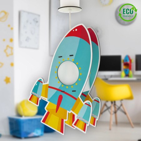 Rocket MDF παιδικό φωτιστικό οροφής (63357)