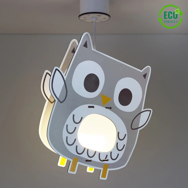 Owl MDF παιδικό φωτιστικό οροφής (63397)