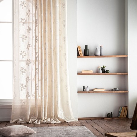 Κουρτίνα με Τρουκς Gofis Home Leaf Beige Aw24 10-04-532-11/06 140x295