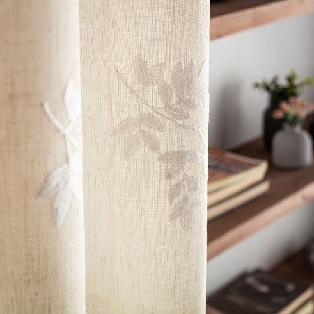 Κουρτίνα με σιρίτι Gofis Home Leaf Beige Aw24 10-04-532-12/06 140x280