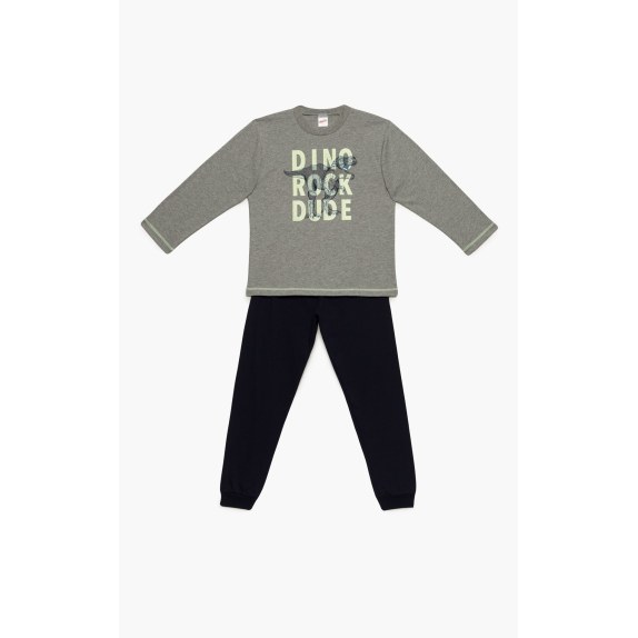 Πυτζάμα Παιδική Χειμερινή Minerva Dino Rock Γκρι No14...