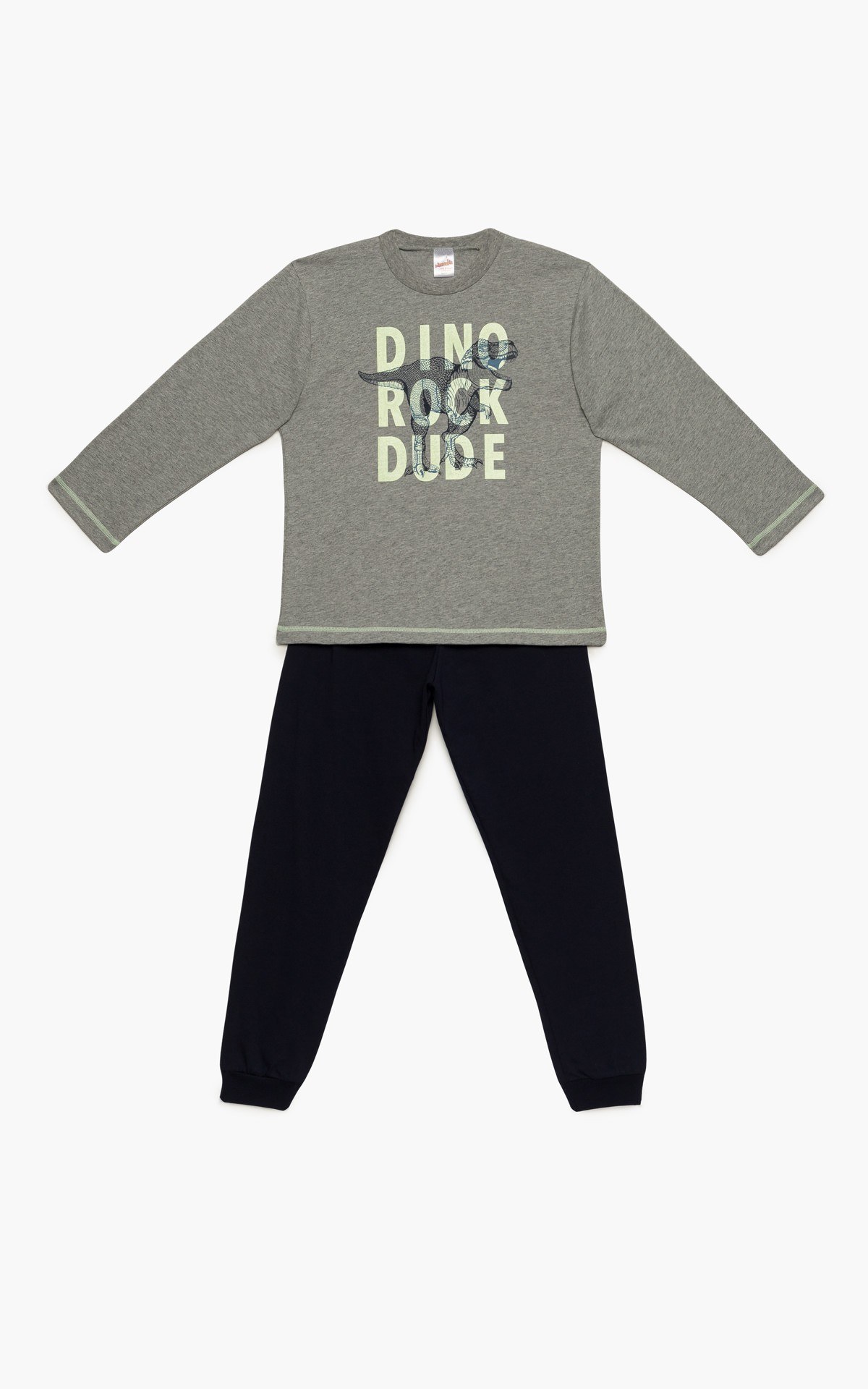 Πυτζάμα Παιδική Χειμερινή Minerva Dino Rock Γκρι No14 62063-023