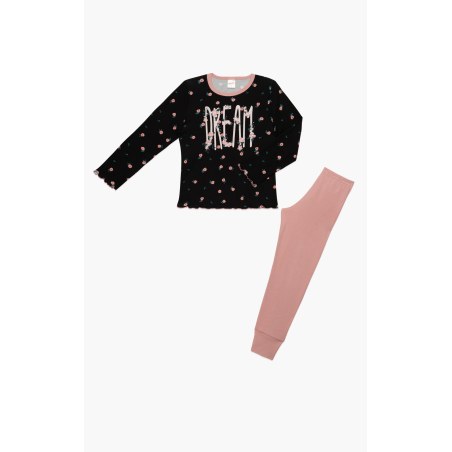 Πυτζάμα Παιδική Χειμερινή Minerva Dream Princess Black/Pink No14 62024-150