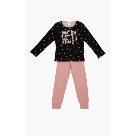 Πυτζάμα Παιδική Χειμερινή Minerva Dream Princess Black/Pink No8 62024-150