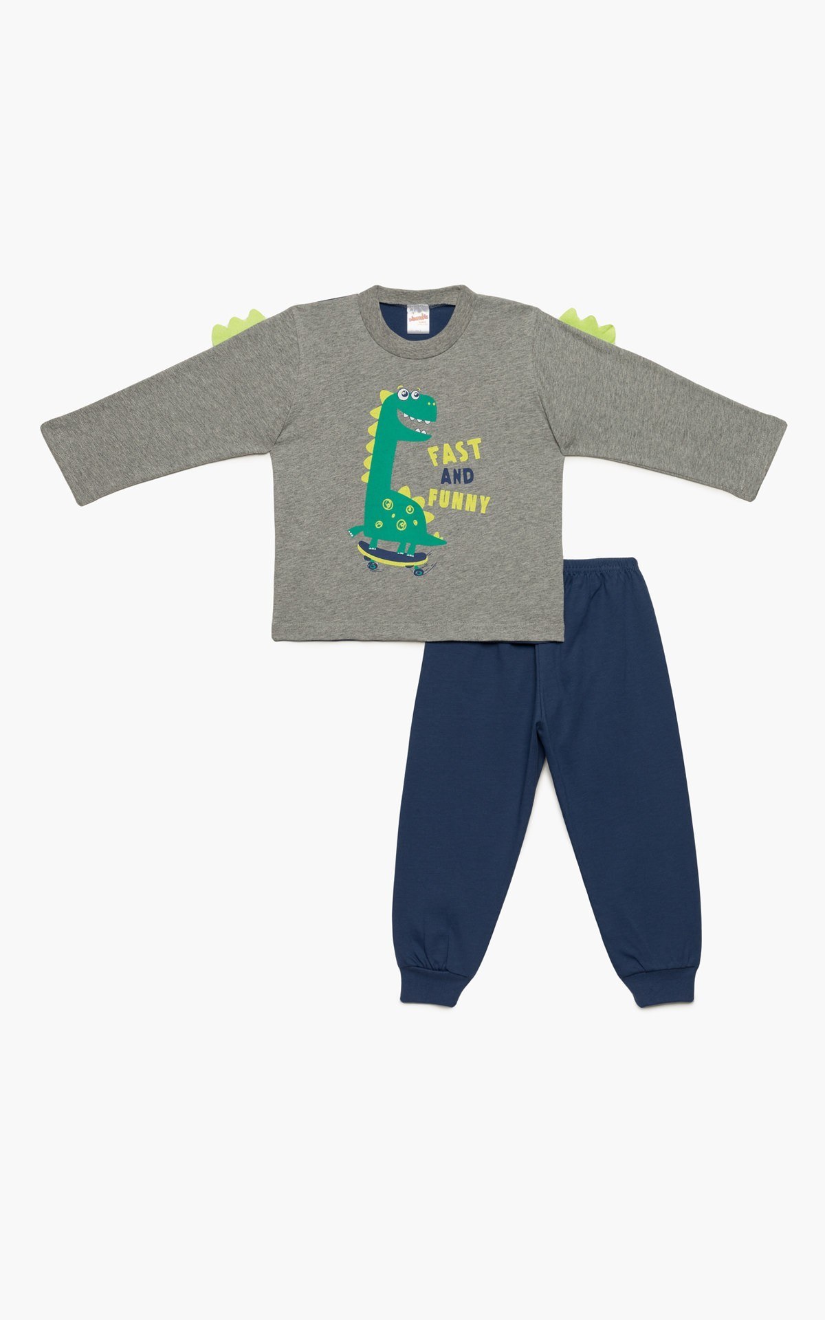 Πυτζάμα Βρεφική Χειμερινή Minerva Fast Dino Γκρι No3 62002-023
