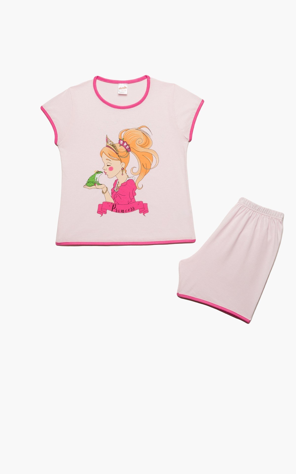 Πυτζάμα Παιδική Καλοκαιρινή Minerva Princess Ροζ No12 61974-157