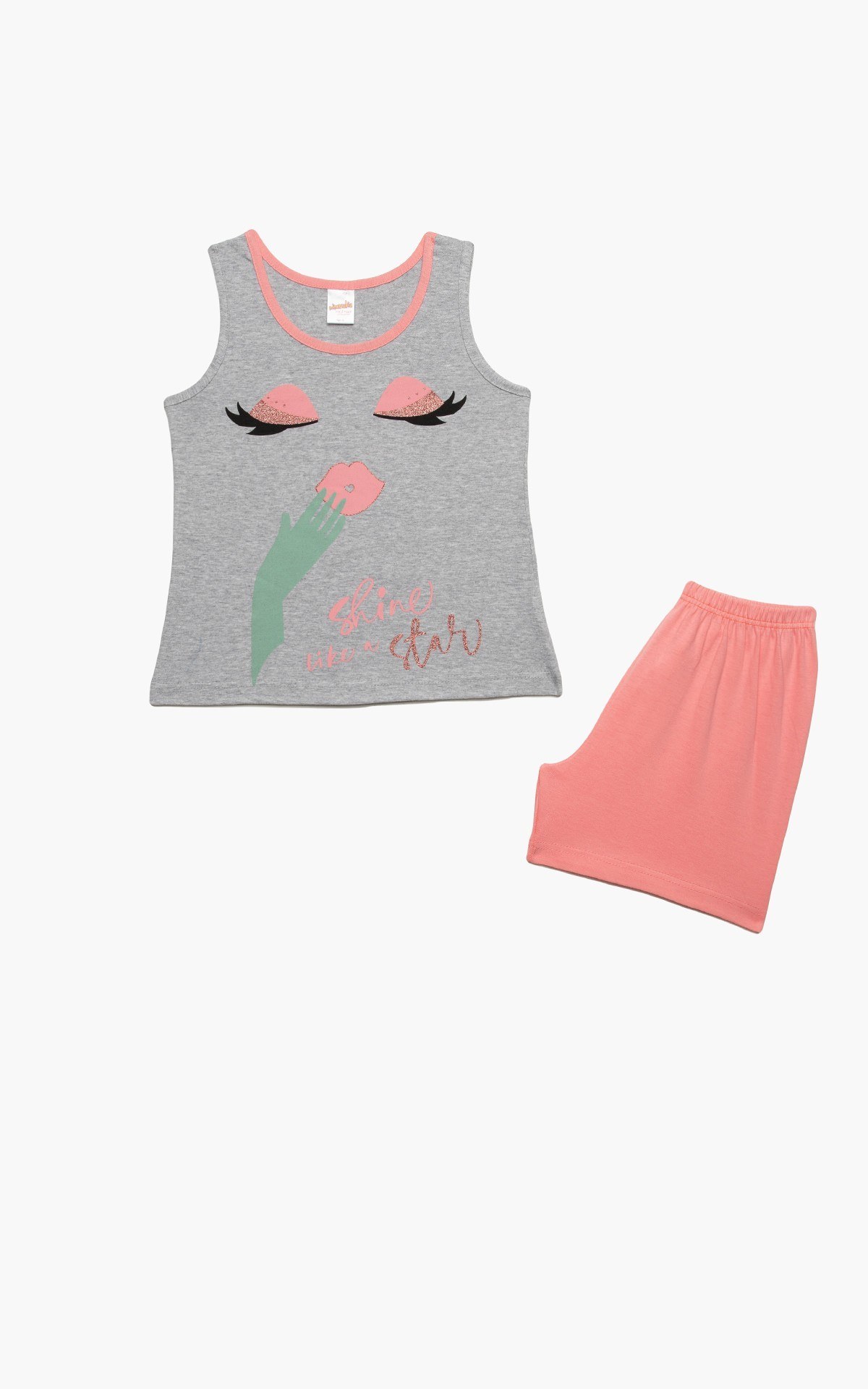 Πυτζάμα Παιδική Καλοκαιρινή Minerva Shine Star Γκρι No10 61971-133