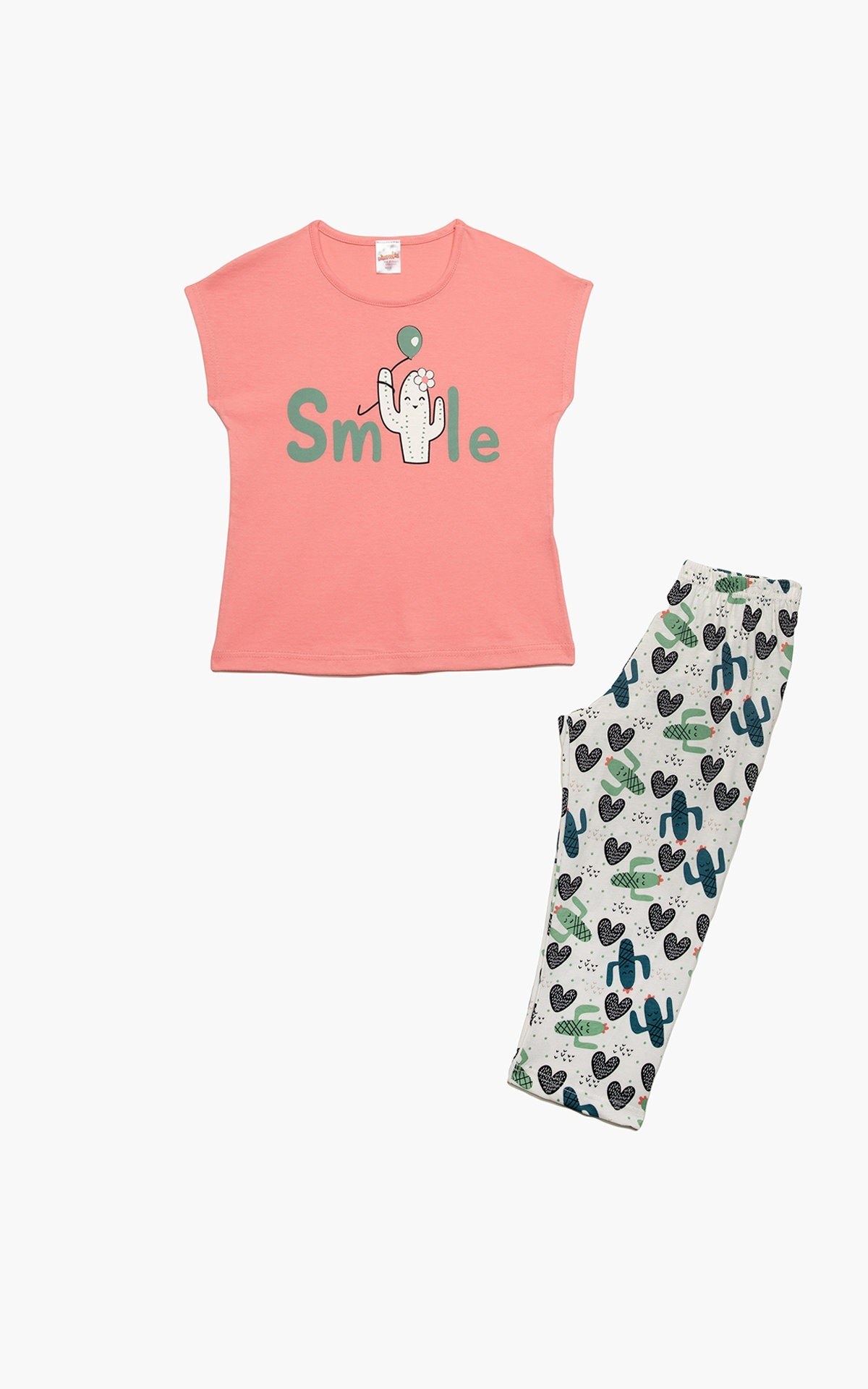 Πυτζάμα Παιδική Καλοκαιρινή Minerva Lovely Smile Ροζ No10 61969-652