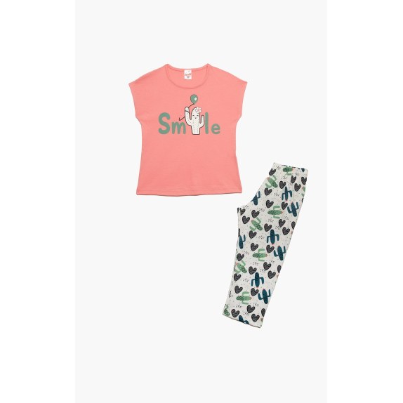 Πυτζάμα Παιδική Καλοκαιρινή Minerva Lovely Smile Ροζ No6...