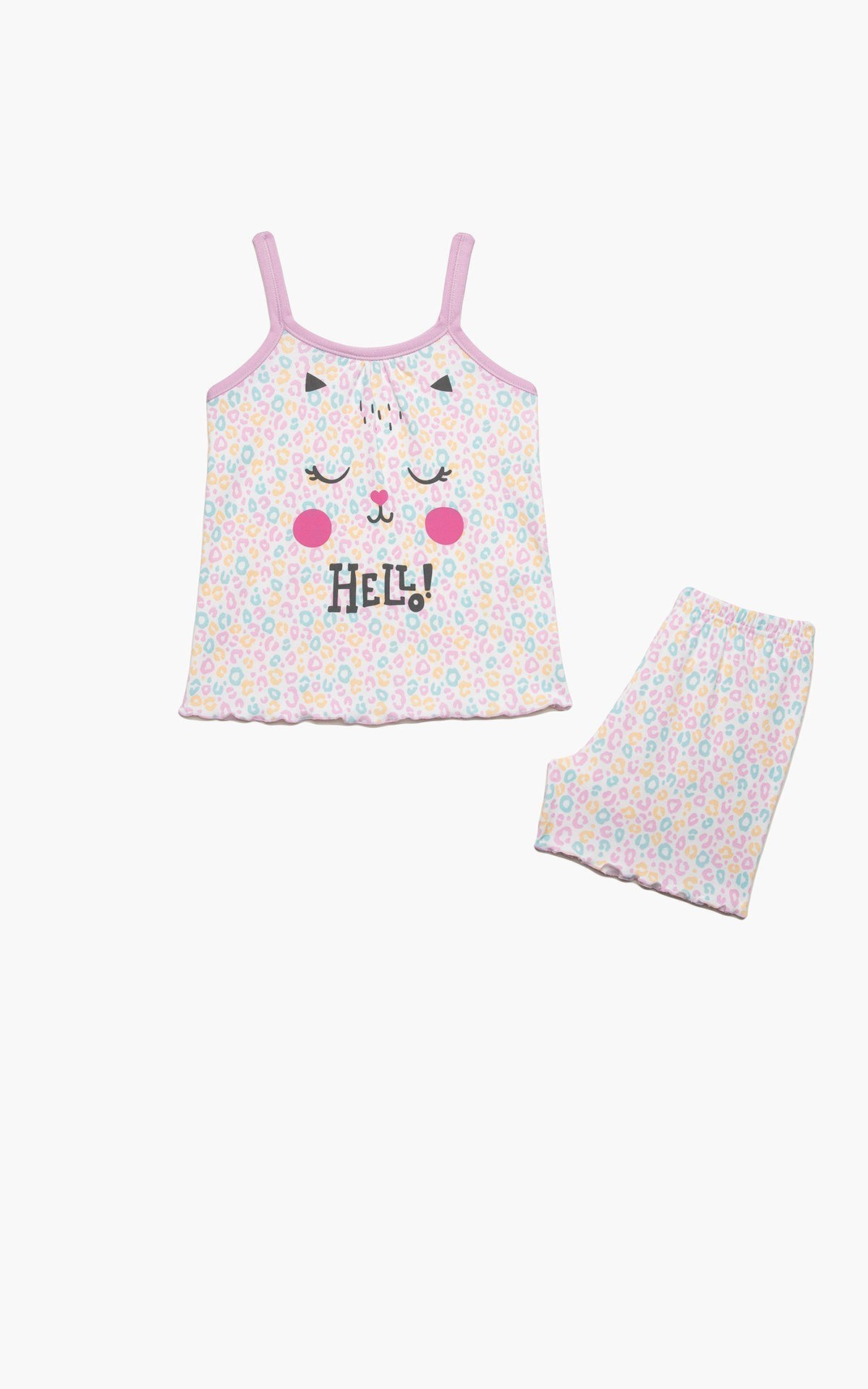 Πυτζάμα Παιδική Καλοκαιρινή Minerva Oh La La Ροζ-Σιέλ No10 61965-127