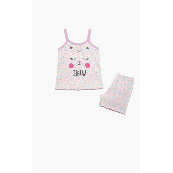 Πυτζάμα Παιδική Καλοκαιρινή Minerva Oh La La Ροζ-Σιέλ No8...