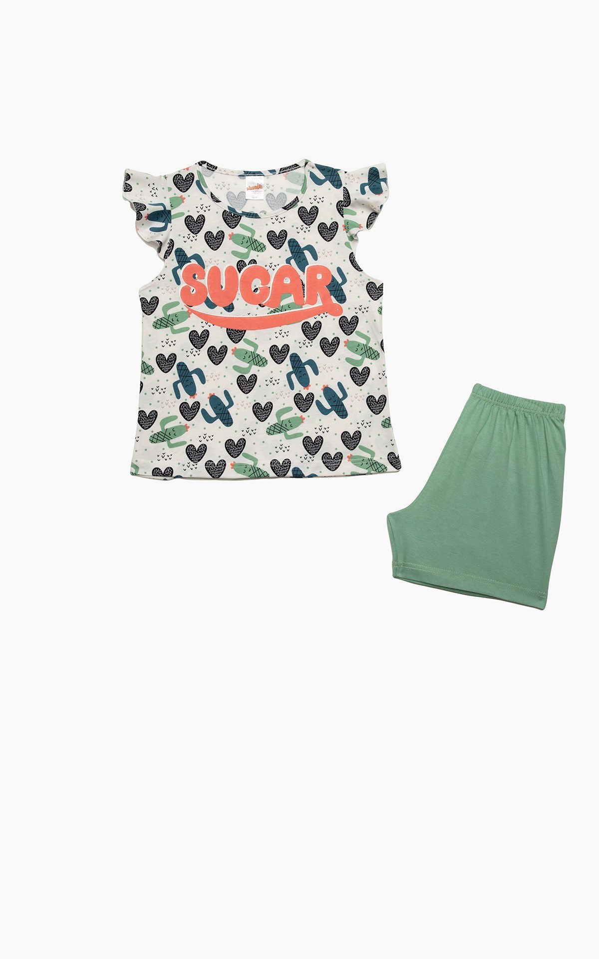 Παιδική Πυτζάμα Καλοκαιρινή Minerva Cactus Ecru Petrol Cactus No8 61962-106