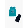 Πυτζάμα Παιδική Καλοκαιρινή Minerva California Sunset Πετρόλ No8 61959-779