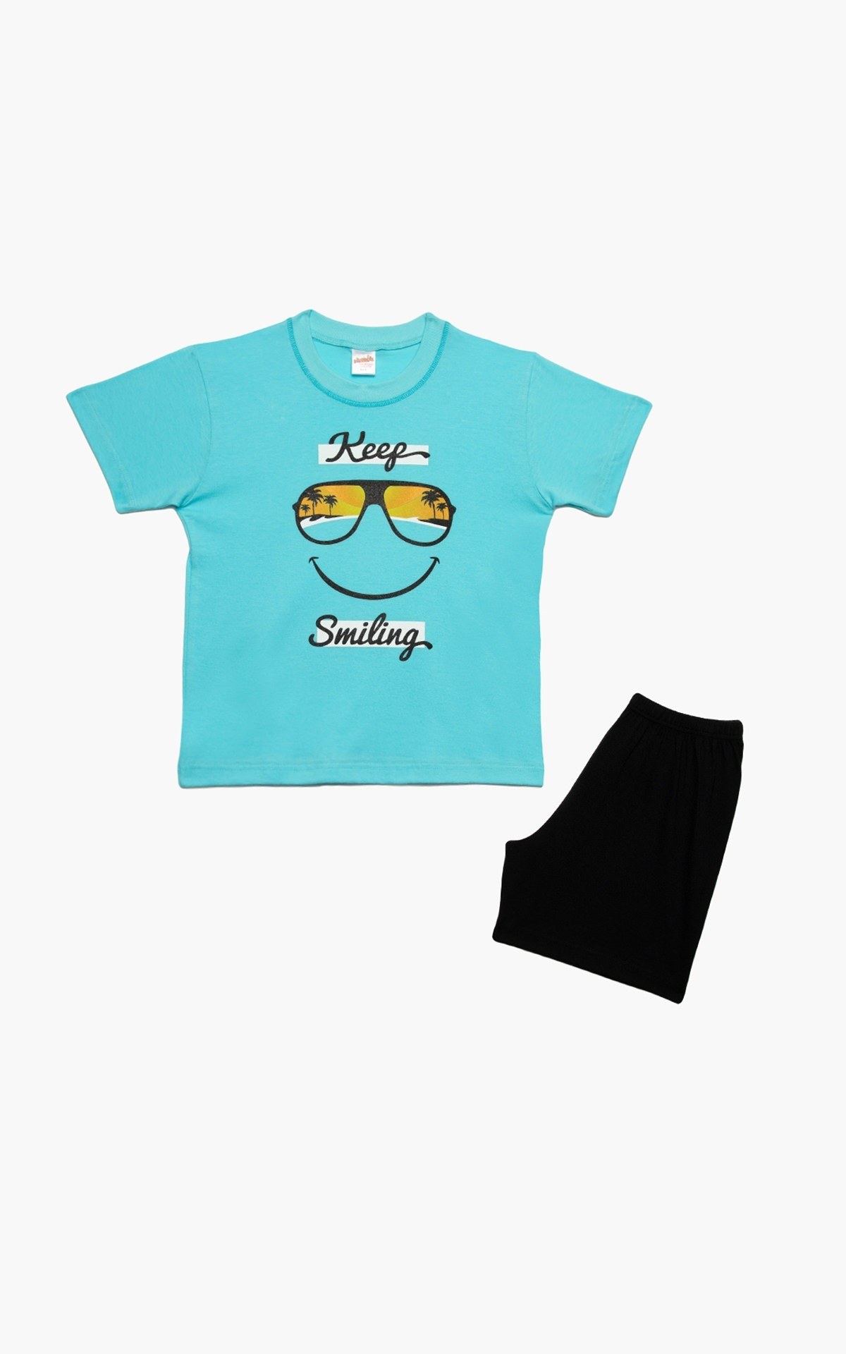 Πυτζάμα Παιδική Καλοκαιρινή Minerva Keep Smiling Τυρκουάζ No14 61958-153